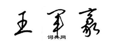 梁錦英王軍豪草書個性簽名怎么寫