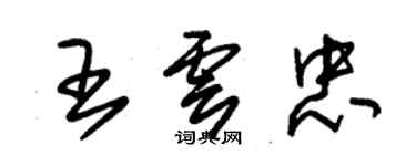 朱錫榮王雲忠草書個性簽名怎么寫