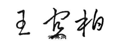 駱恆光王宜柏草書個性簽名怎么寫