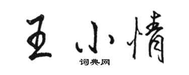 駱恆光王小情行書個性簽名怎么寫