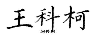 丁謙王科柯楷書個性簽名怎么寫