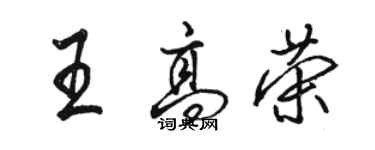 駱恆光王高榮行書個性簽名怎么寫