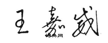 駱恆光王嘉威草書個性簽名怎么寫