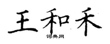 丁謙王和禾楷書個性簽名怎么寫