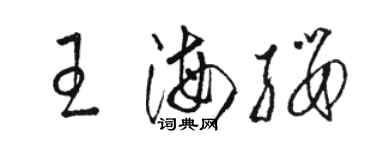 駱恆光王海纓草書個性簽名怎么寫