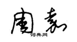 朱錫榮周嘉草書個性簽名怎么寫