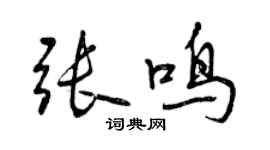 曾慶福張鳴行書個性簽名怎么寫