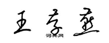 梁錦英王存燕草書個性簽名怎么寫