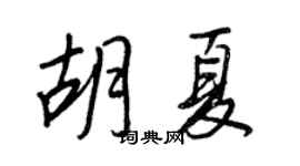 王正良胡夏行書個性簽名怎么寫