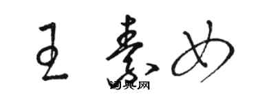 駱恆光王素女草書個性簽名怎么寫