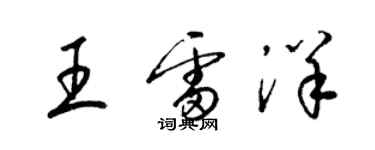 梁錦英王雷洋草書個性簽名怎么寫