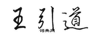 駱恆光王引道行書個性簽名怎么寫