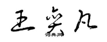 曾慶福王奕凡草書個性簽名怎么寫