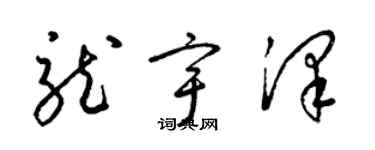 梁錦英龍宇澤草書個性簽名怎么寫