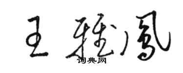 駱恆光王雅鳳草書個性簽名怎么寫