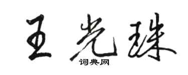 駱恆光王光珠行書個性簽名怎么寫