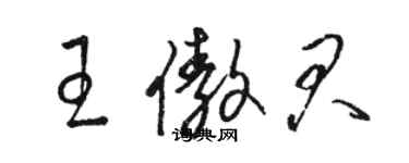 駱恆光王傲君草書個性簽名怎么寫