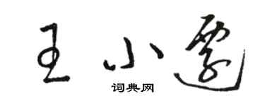 駱恆光王小遷草書個性簽名怎么寫