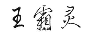 駱恆光王霜靈行書個性簽名怎么寫