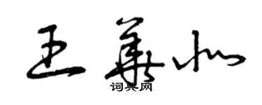 曾慶福王華北草書個性簽名怎么寫