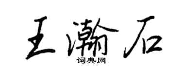 王正良王瀚石行書個性簽名怎么寫