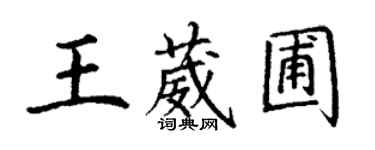 丁謙王葳圃楷書個性簽名怎么寫