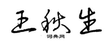 曾慶福王秋生草書個性簽名怎么寫