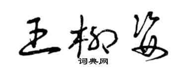 曾慶福王柳姿草書個性簽名怎么寫