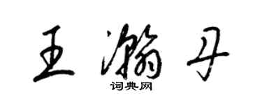 梁錦英王瀚丹草書個性簽名怎么寫