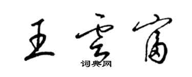 梁錦英王雲富草書個性簽名怎么寫