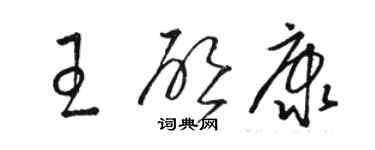 駱恆光王啟康草書個性簽名怎么寫