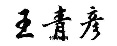 胡問遂王青彥行書個性簽名怎么寫