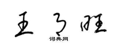 梁錦英王月旺草書個性簽名怎么寫