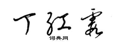 梁錦英丁紅霞草書個性簽名怎么寫