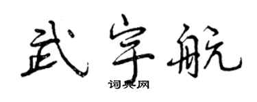 曾慶福武宇航行書個性簽名怎么寫