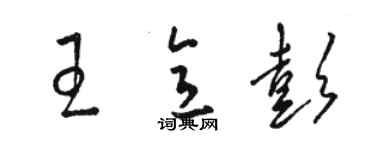 駱恆光王意彭草書個性簽名怎么寫