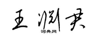 梁錦英王淵君草書個性簽名怎么寫