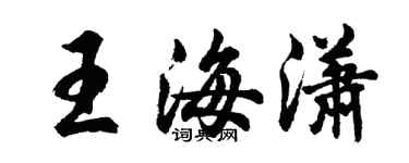 胡問遂王海瀟行書個性簽名怎么寫