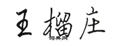 駱恆光王榴莊行書個性簽名怎么寫