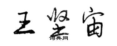 曾慶福王堅宙行書個性簽名怎么寫