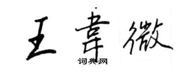 王正良王韋微行書個性簽名怎么寫