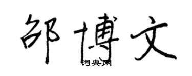 王正良邵博文行書個性簽名怎么寫
