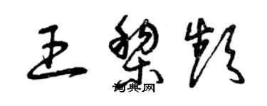 曾慶福王黎頻草書個性簽名怎么寫