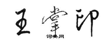 駱恆光王掌印行書個性簽名怎么寫