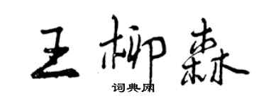 曾慶福王柳森行書個性簽名怎么寫
