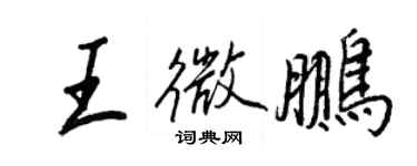 王正良王微鵬行書個性簽名怎么寫