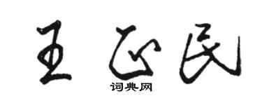 駱恆光王正民行書個性簽名怎么寫