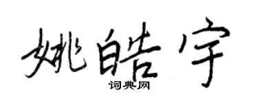 王正良姚皓宇行書個性簽名怎么寫