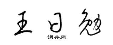 梁錦英王日勉草書個性簽名怎么寫