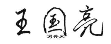 駱恆光王國亮行書個性簽名怎么寫